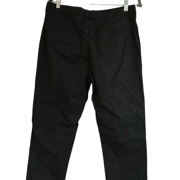 Nili Lotan Cotton Twill Black Ankle Pants Size 10 - Picture 4 of 6